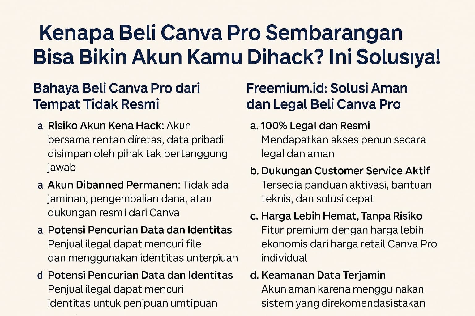 Bahaya Beli Canva Pro Ilegal dan Solusi Aman dari Freemium.id