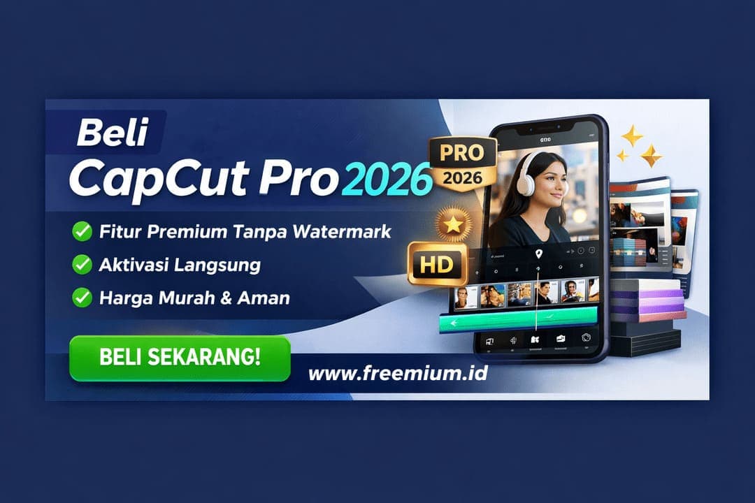Beli CapCut Pro 2026 Resmi & Murah di Freemium.id