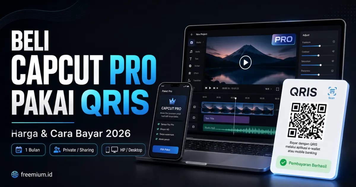 Cara Beli CapCut Pro Pakai QRIS: Harga & Langkah Pembayaran 2026